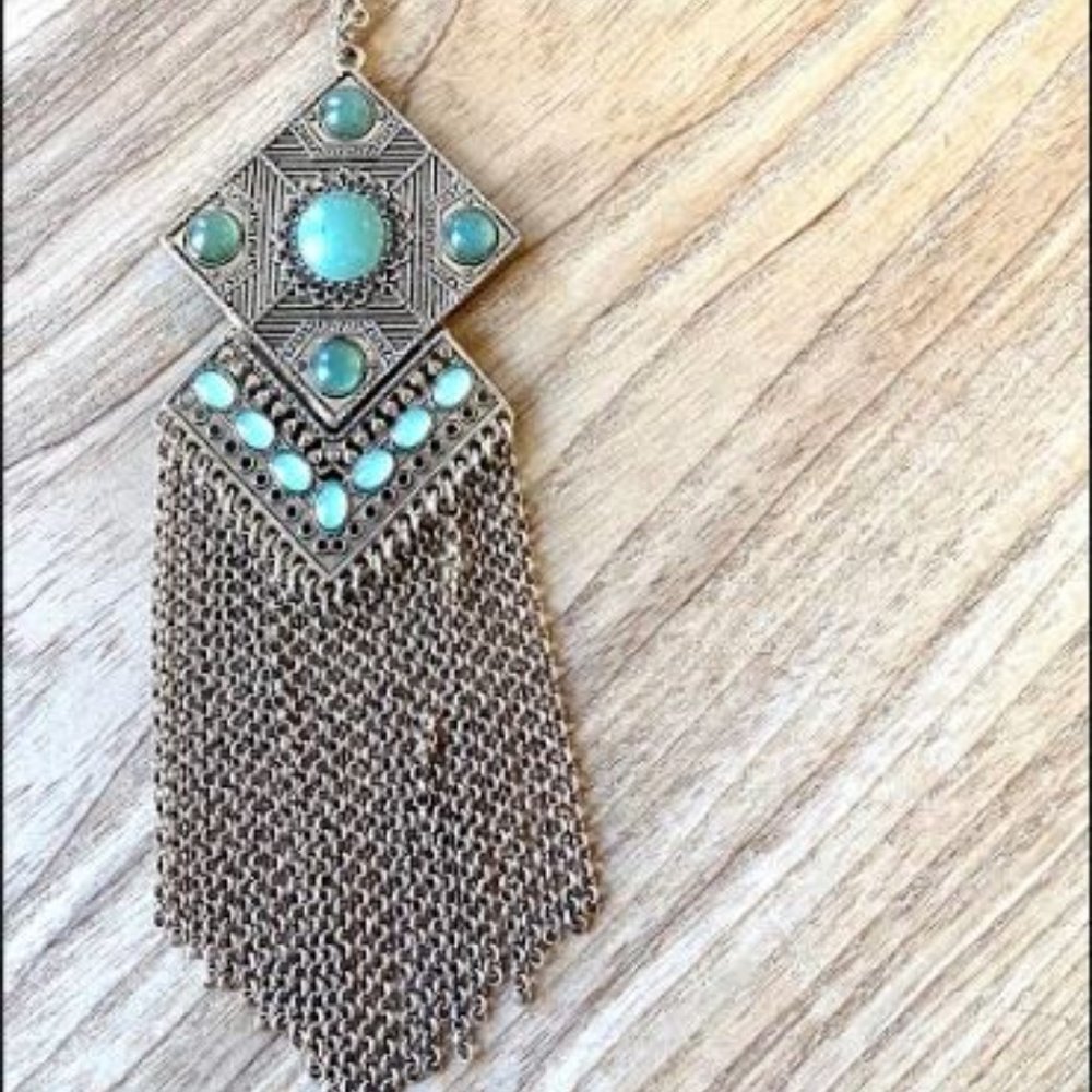 Gold & Green Statement Necklace